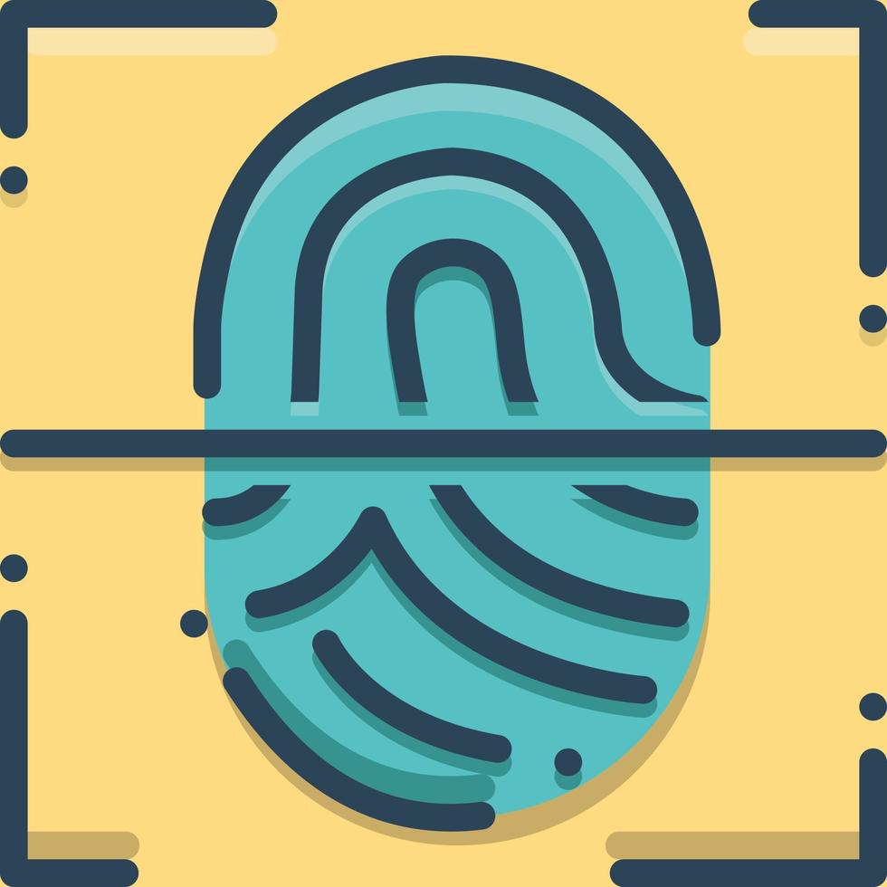 Colorful icon for fingerprint scanner vector