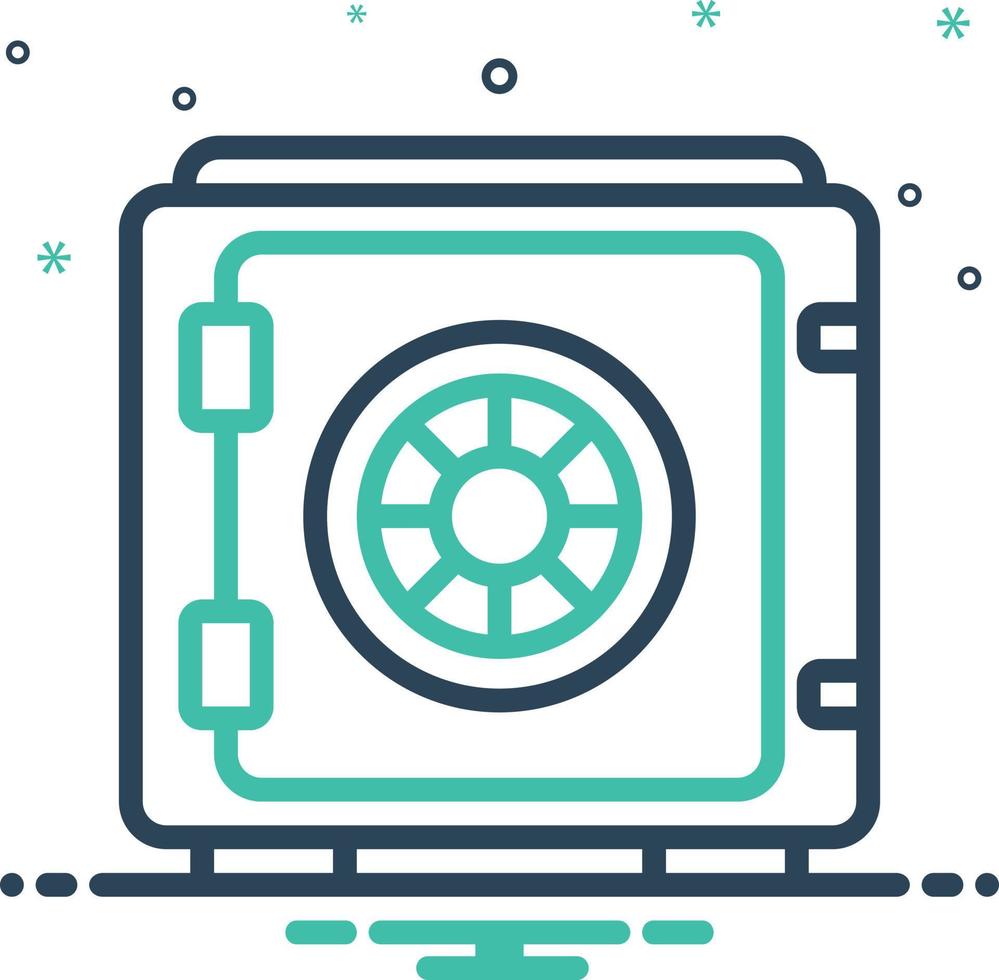 Mix icon for safe box vector