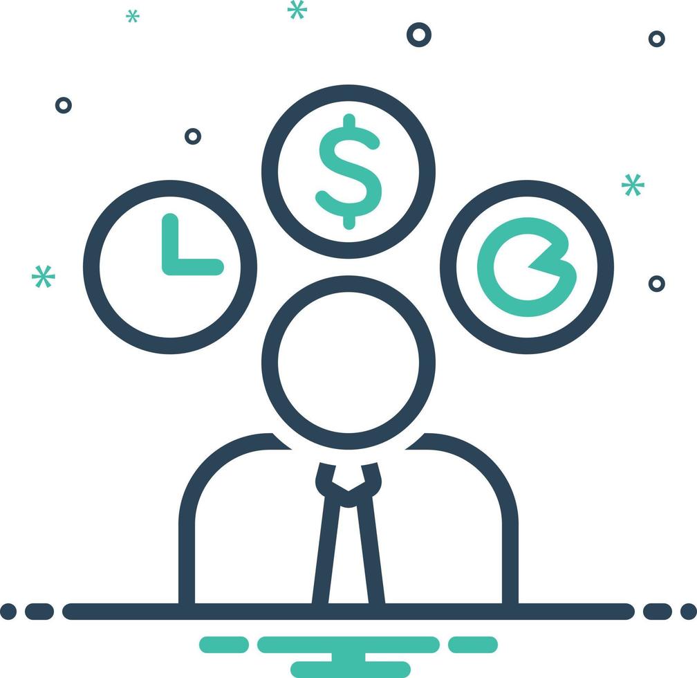 icono de mezcla para emprendedor vector