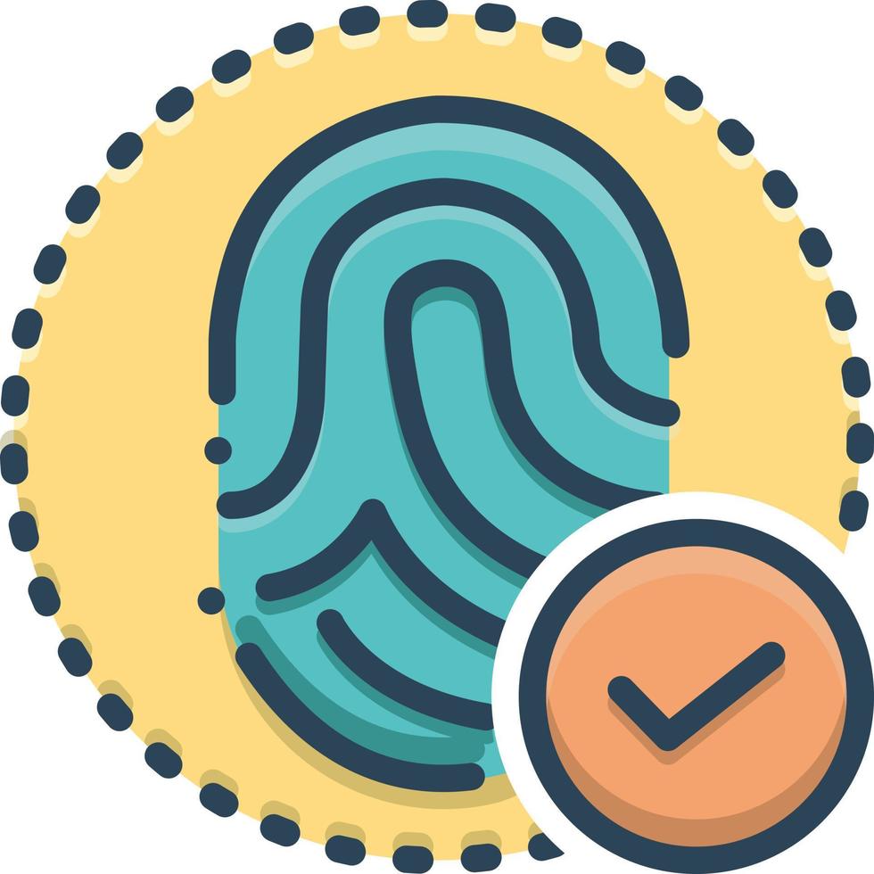 Colorful icon for fingerprint matched vector