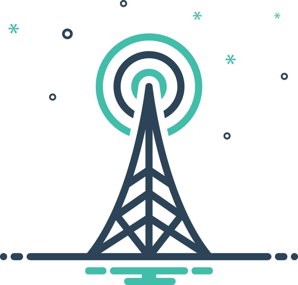 Mix icon for radio tower vector