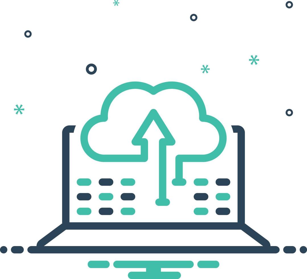 Mix icon for sync of data information vector