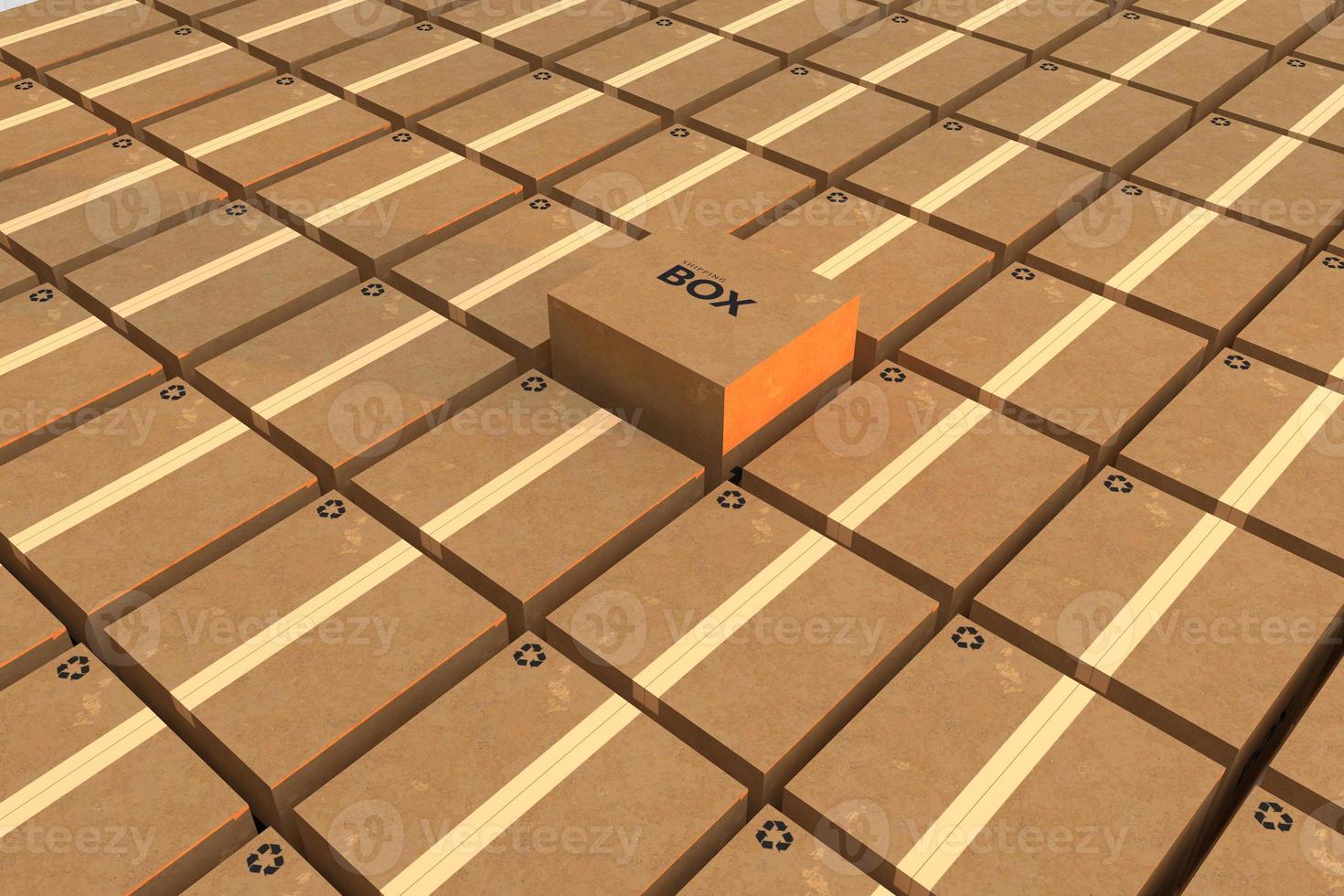 Composition Cardboard boxes directly to be sent to your customers. 3d render. photo