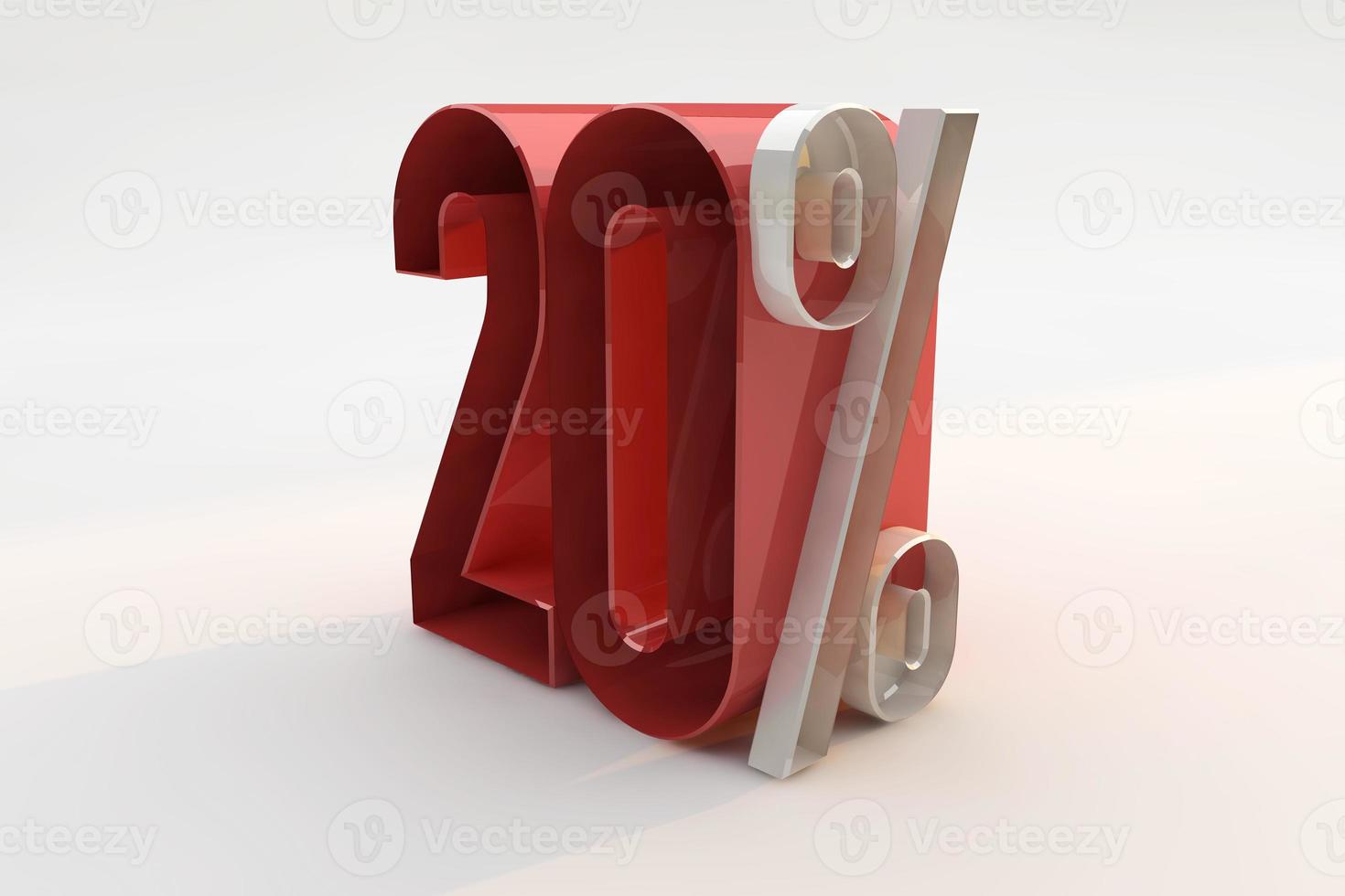 20 percent sign 3d number red photo
