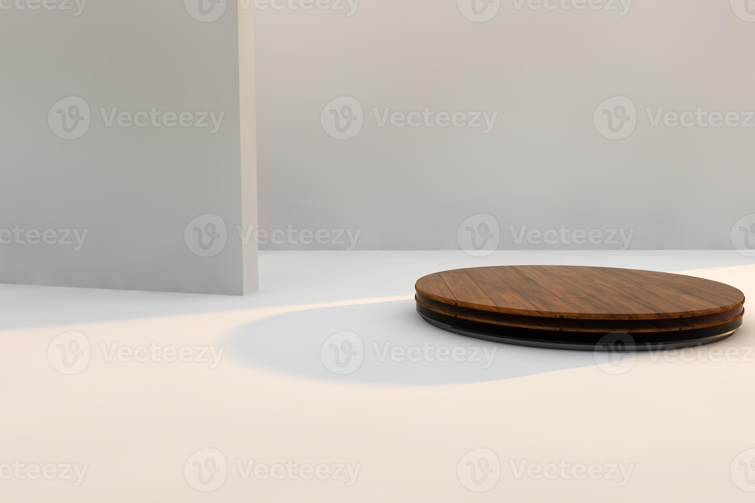Wooden Podium on modern white background 7305165 Stock Photo at Vecteezy