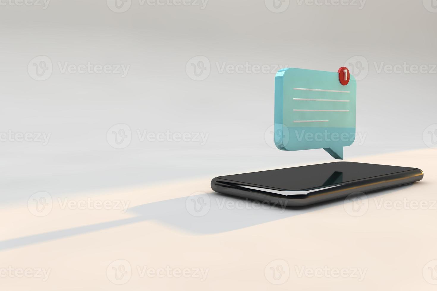 Message notification concept 3D photo