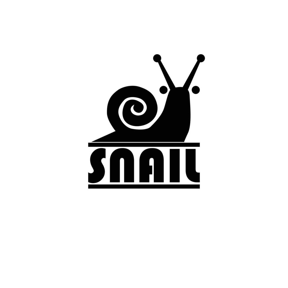 vector de caracol negro para imagen de icono, logotipo y camiseta.