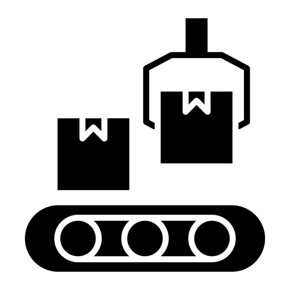 Robotic Arm Glyph Icon vector