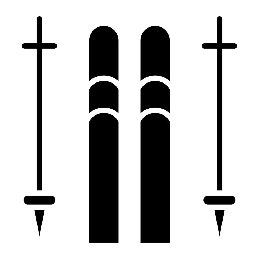 Ski Sticks Glyph Icon vector