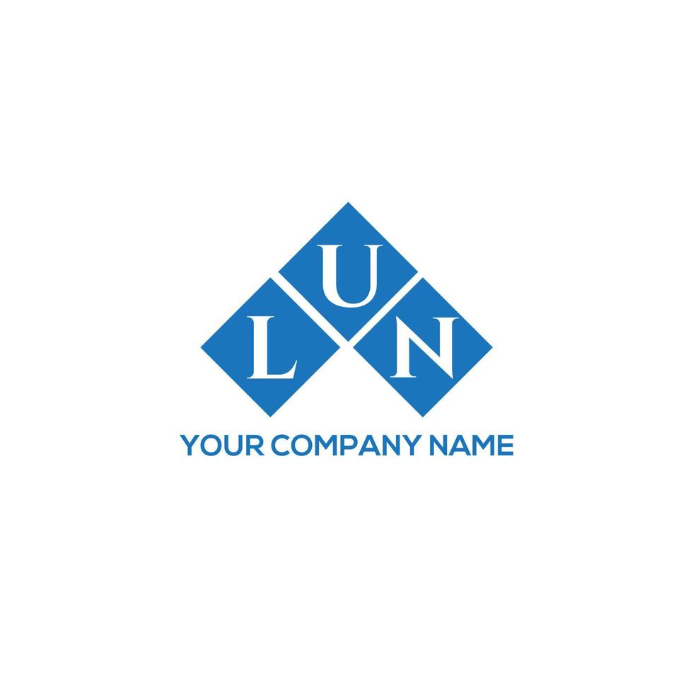 diseño de logotipo de letra lun sobre fondo blanco. concepto de logotipo de letra inicial creativa lun. diseño de letras lun. vector
