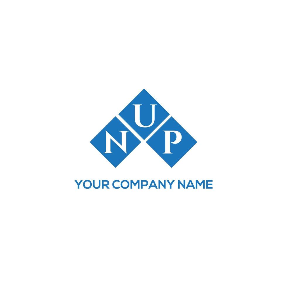 diseño de logotipo de letra nup sobre fondo blanco. concepto de logotipo de letra de iniciales creativas nup. diseño de carta nup. vector