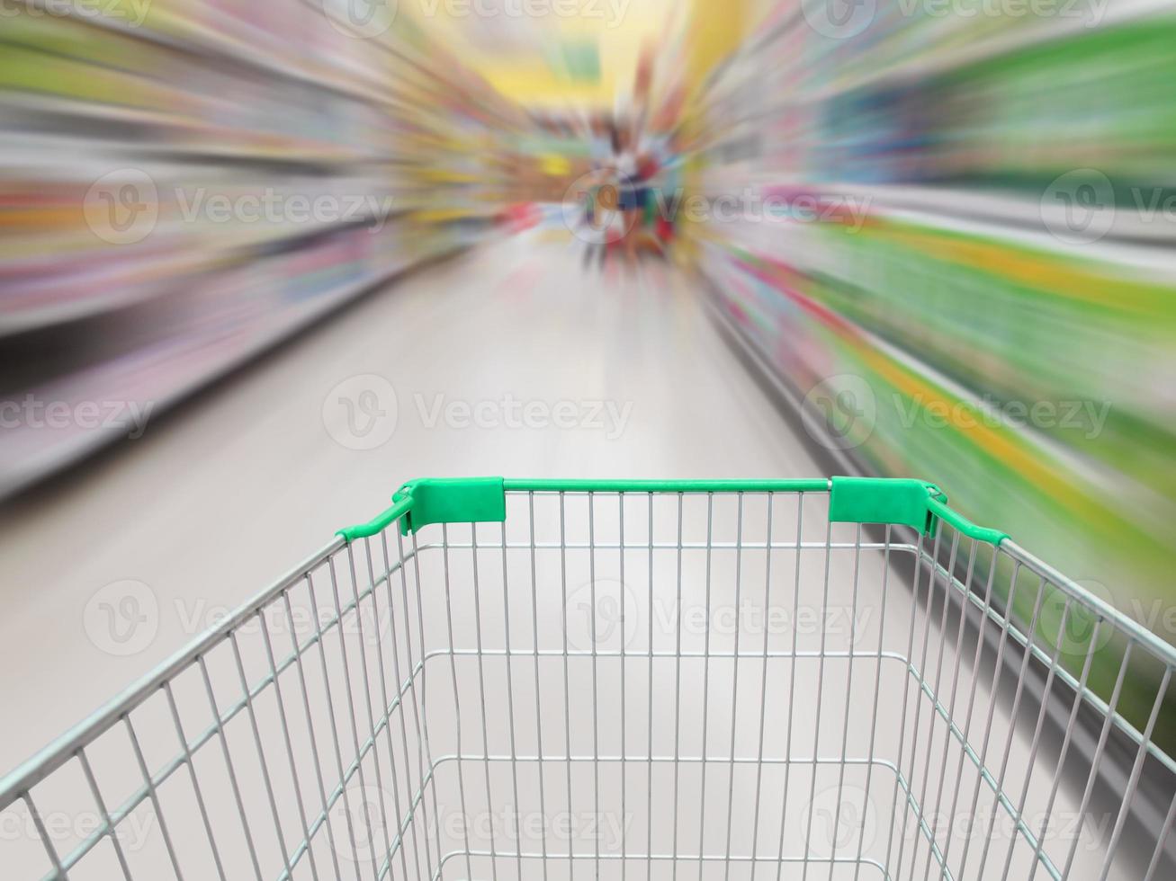 supermarket shelves aisle blurred background photo