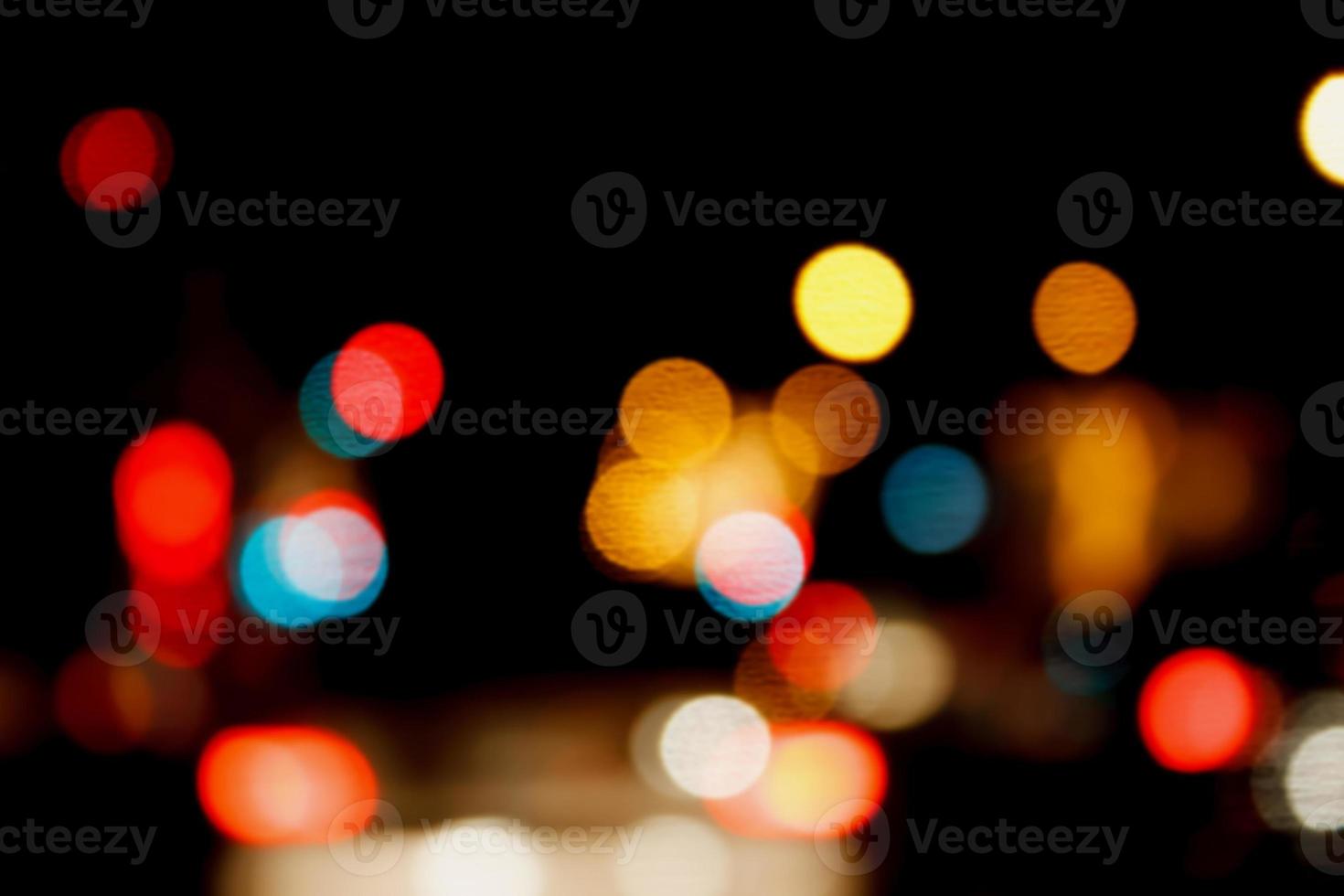 City Traffic Lights Background With Blurred Lights photo