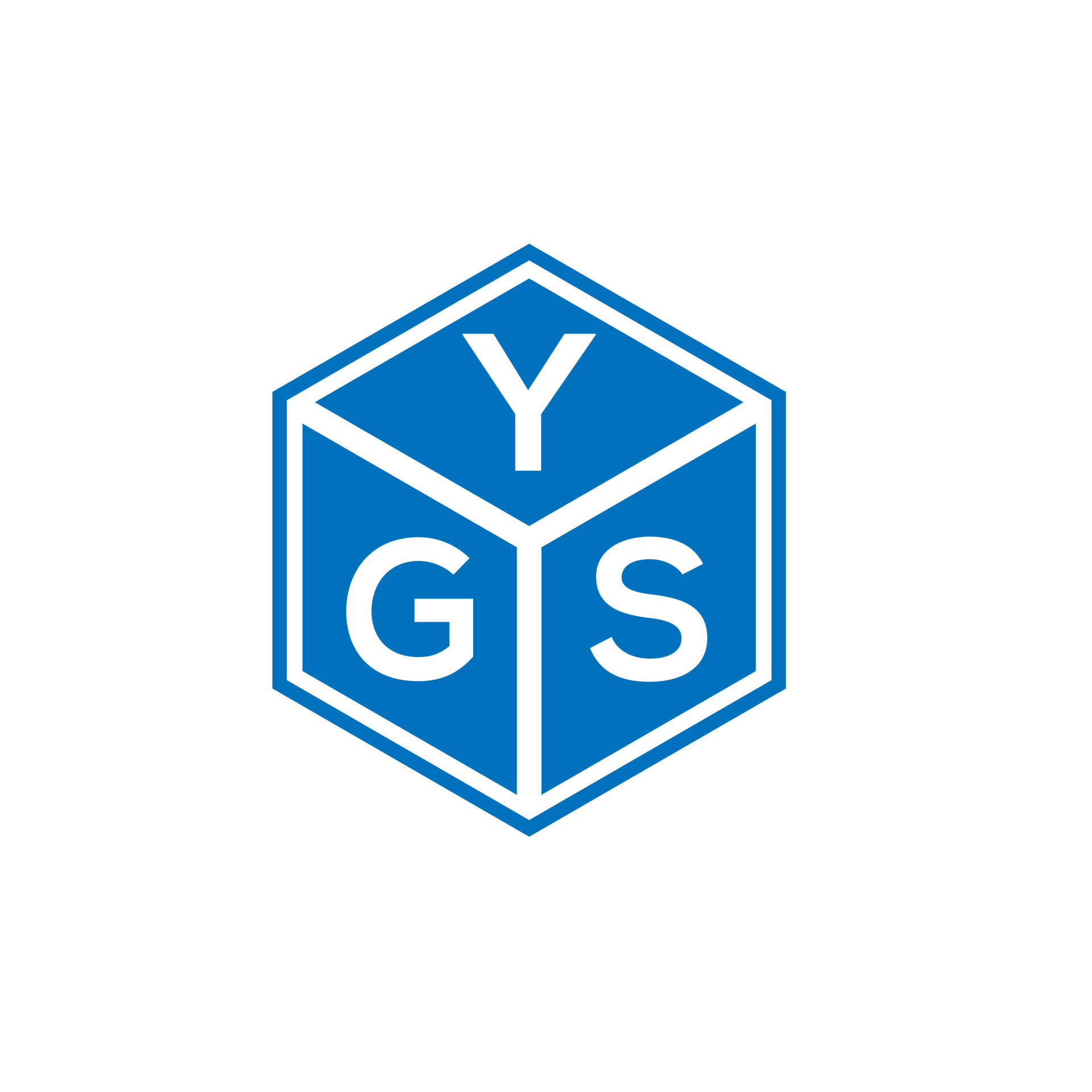YGS letter logo design on white background. YGS creative initials