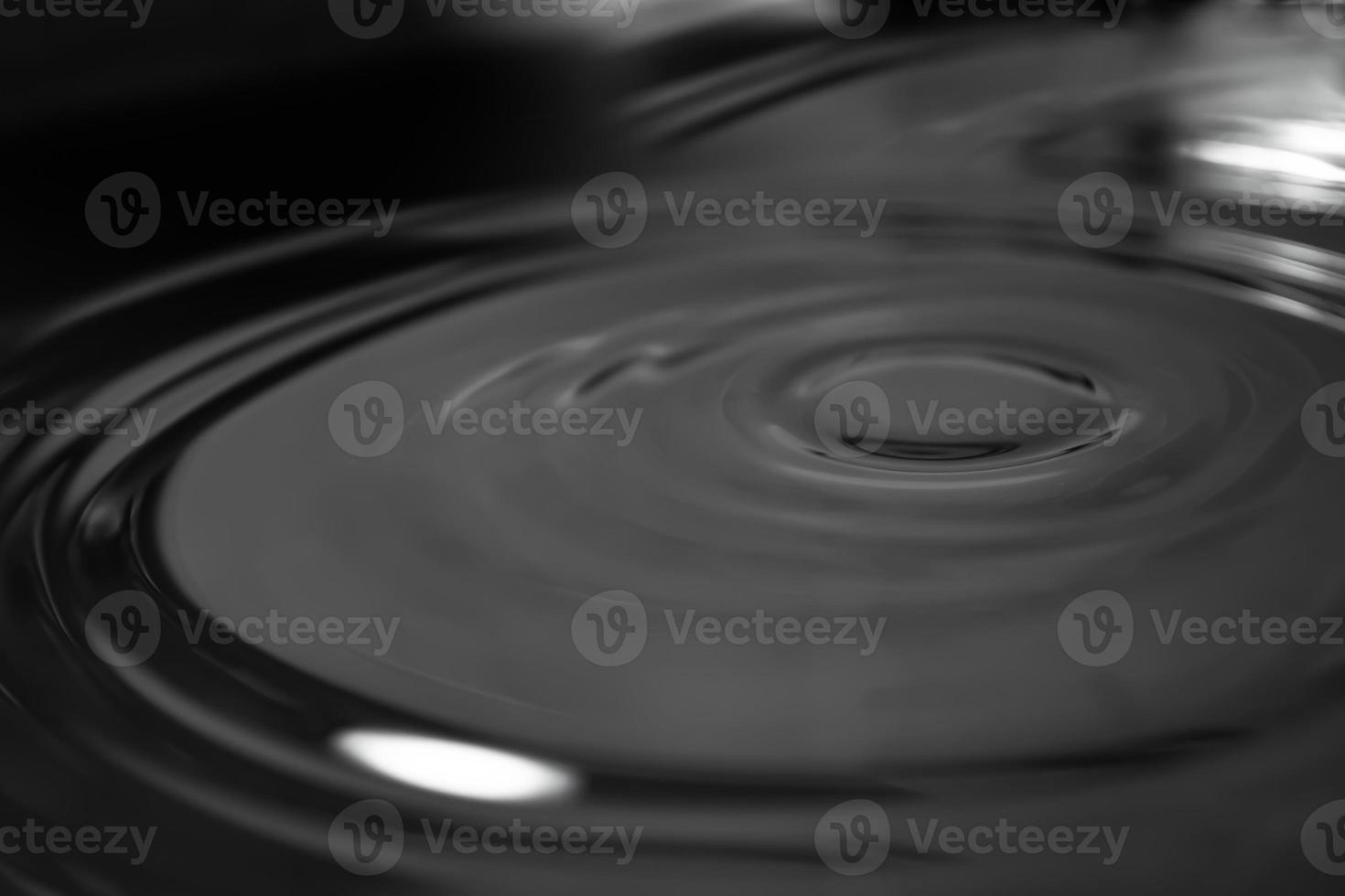 Wave circles from a drop on a thick liquid surface. photo