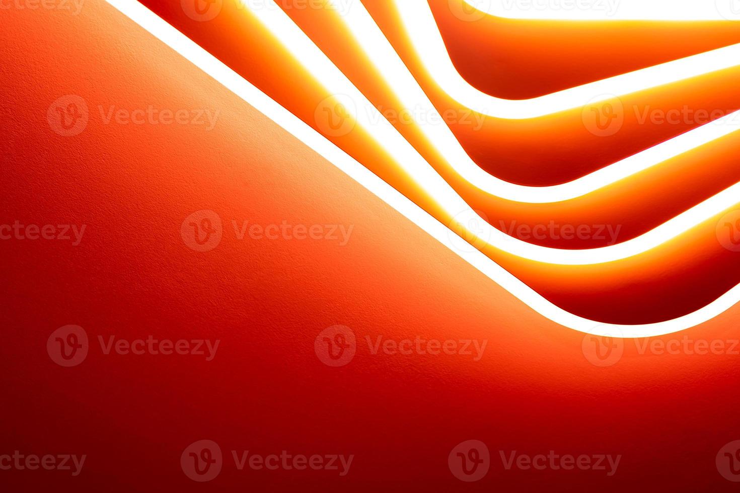 Abstraction, banner background. Red orange light from the LED lamp on the ceiling. photo