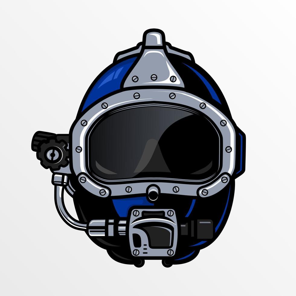 diving helmet, Design element for logo, poster, card, banner, emblem, t shirt. Vector illustration