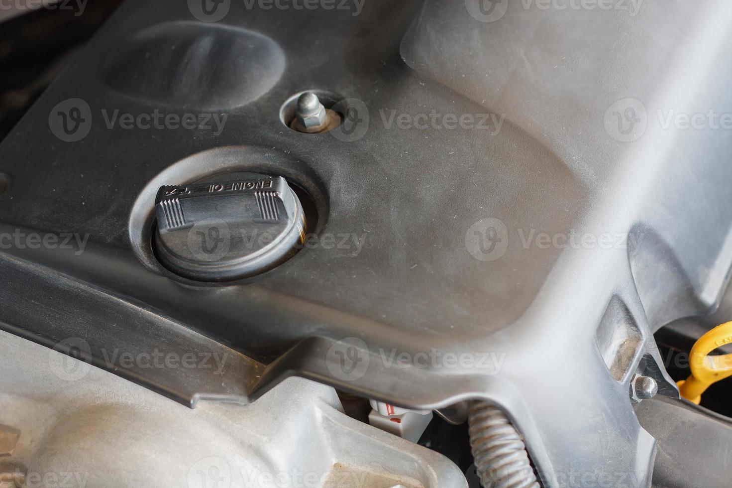 Oil Cap in Automobile Engine photo