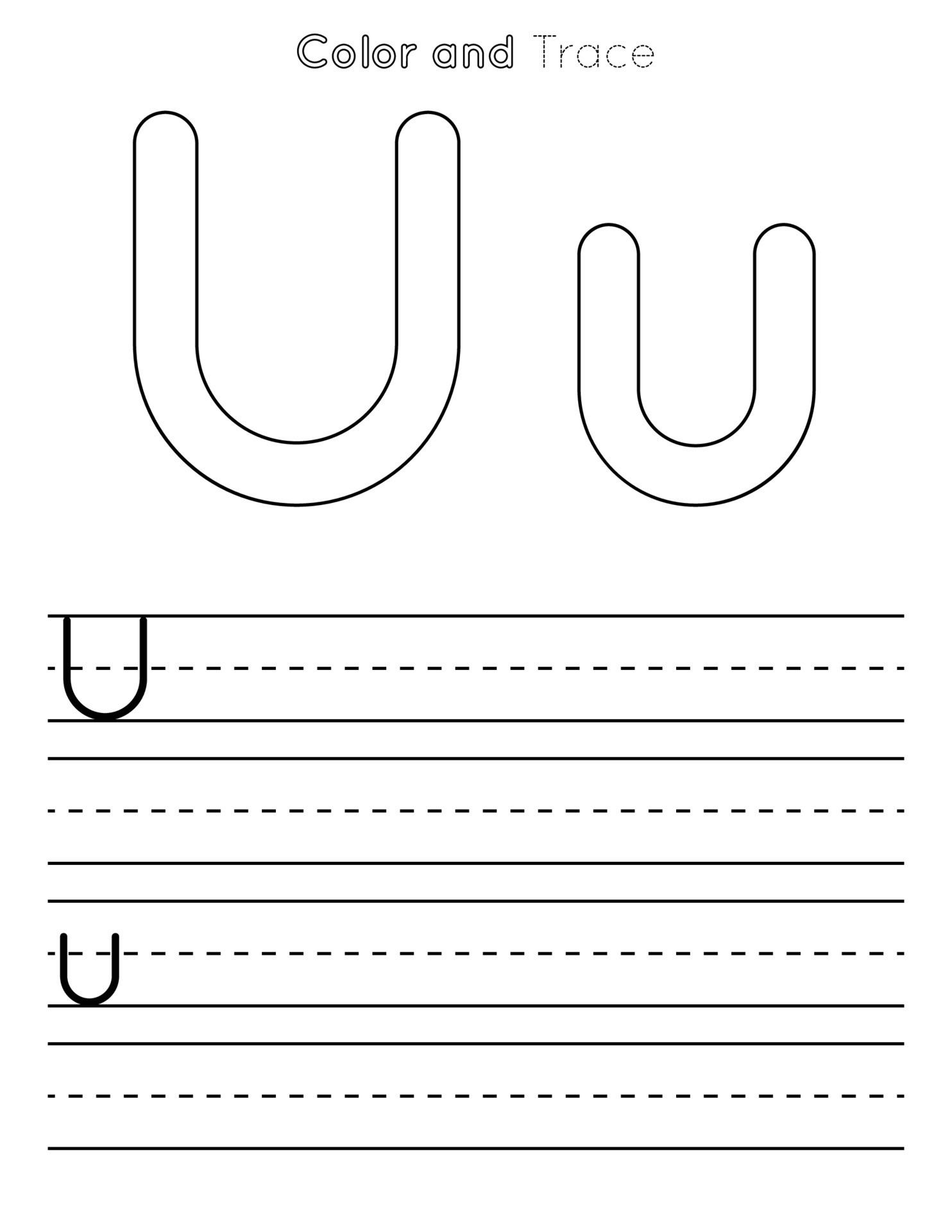Tracing The Letter U Worksheets