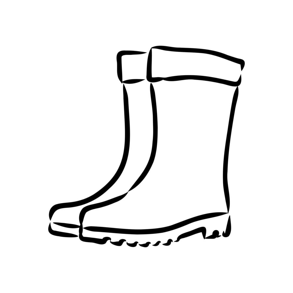 rubber boots vector sketch