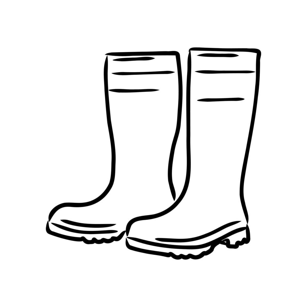 rubber boots vector sketch