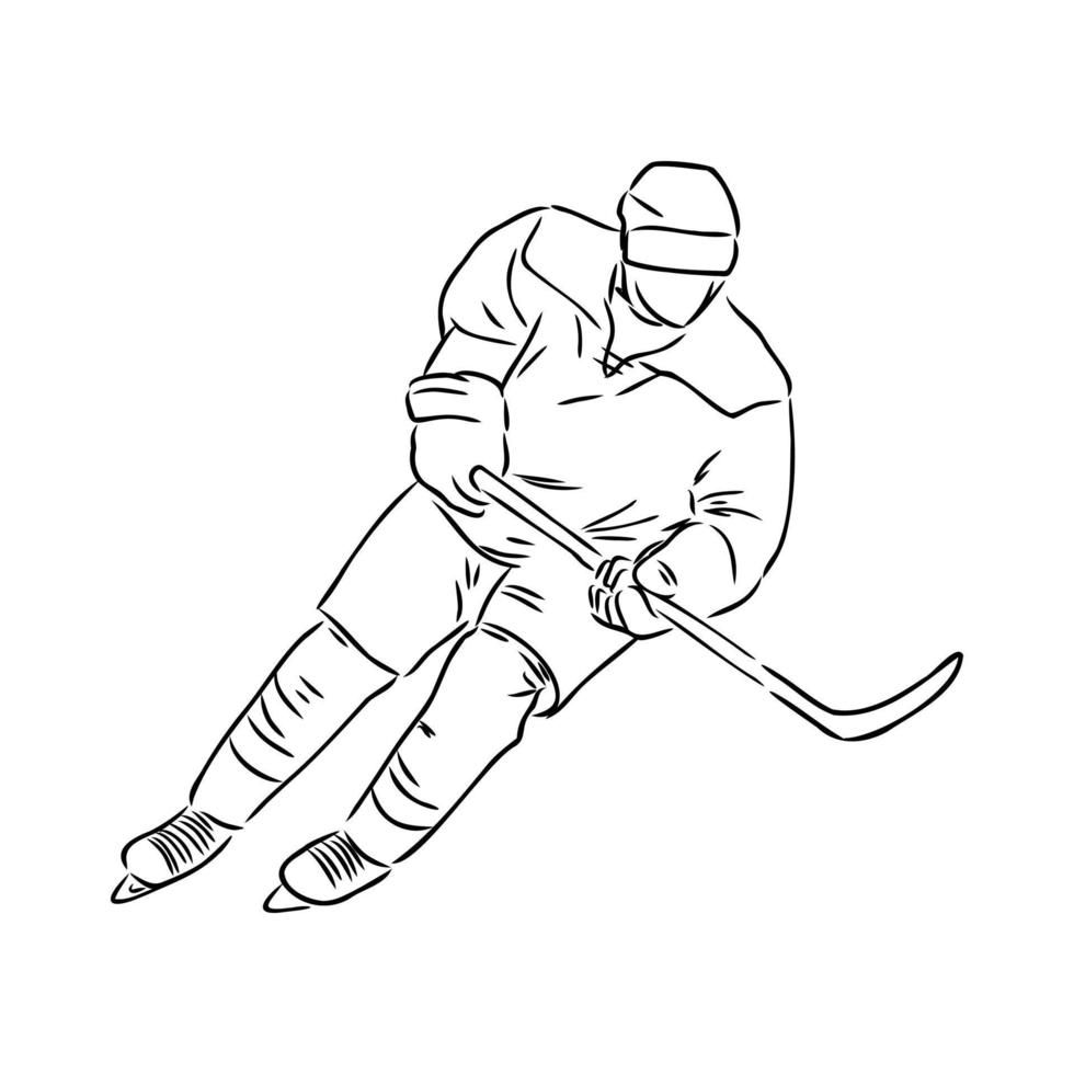 hockey player vector sketch