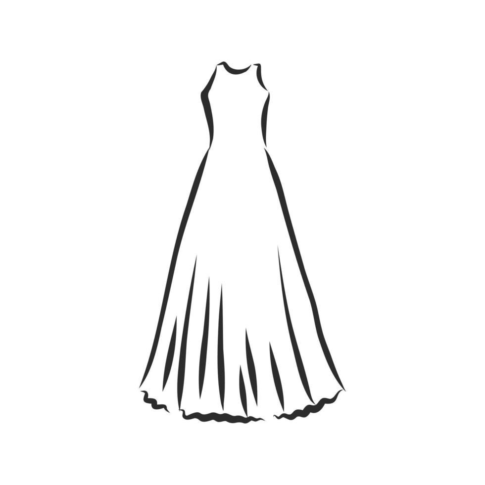 dress vector sketch 7307456 Vector Art at Vecteezy