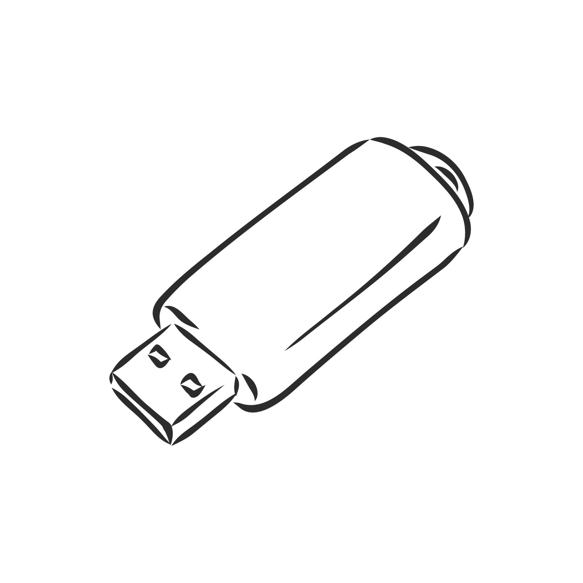 Usb Flash Drive 3  Pendrive Clipart Black And White HD Png Download   Transparent Png Image  PNGitem