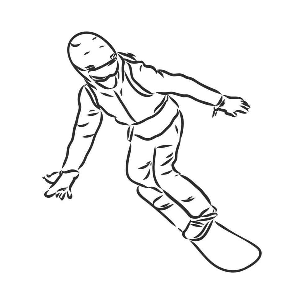 dibujo vectorial de snowboard vector