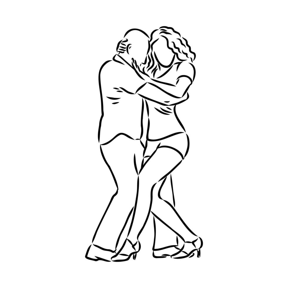 boceto vectorial de baile de bachata vector