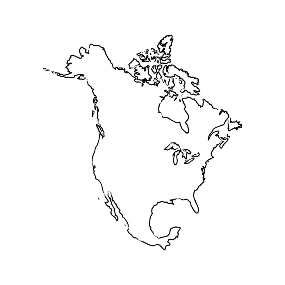 north america map vector sketch