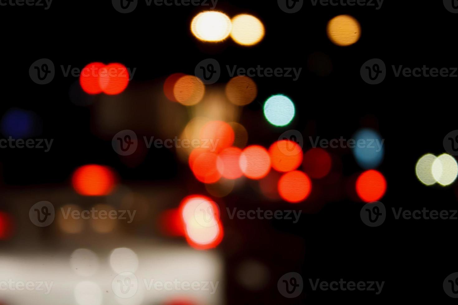 City Traffic Lights Background With Blurred Lights photo