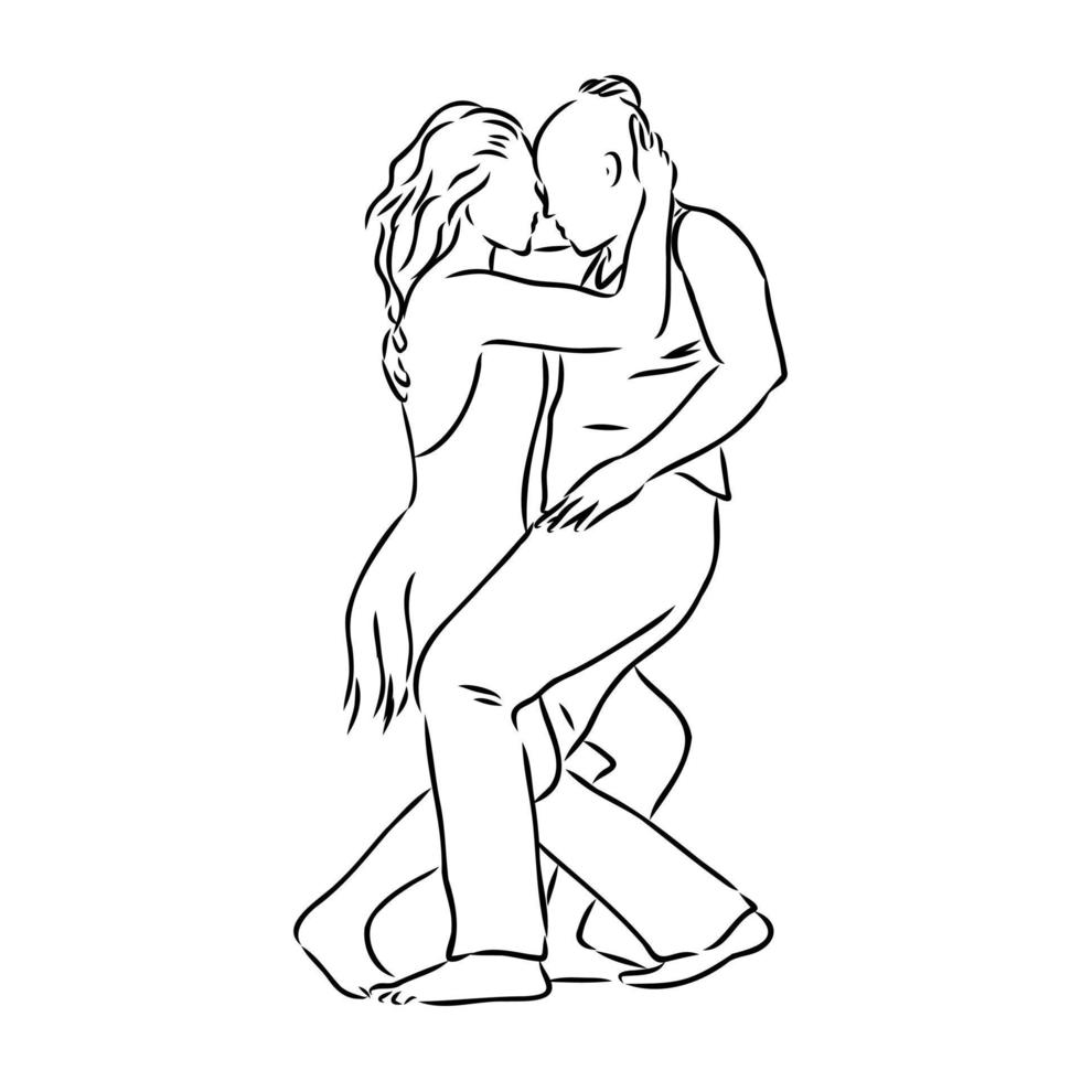 bachata dance vector sketch