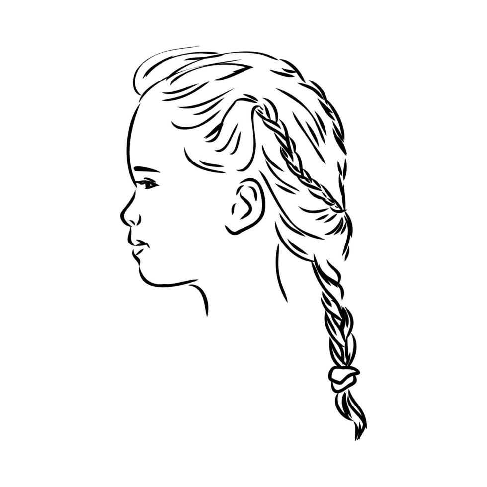 child profile vector sketch