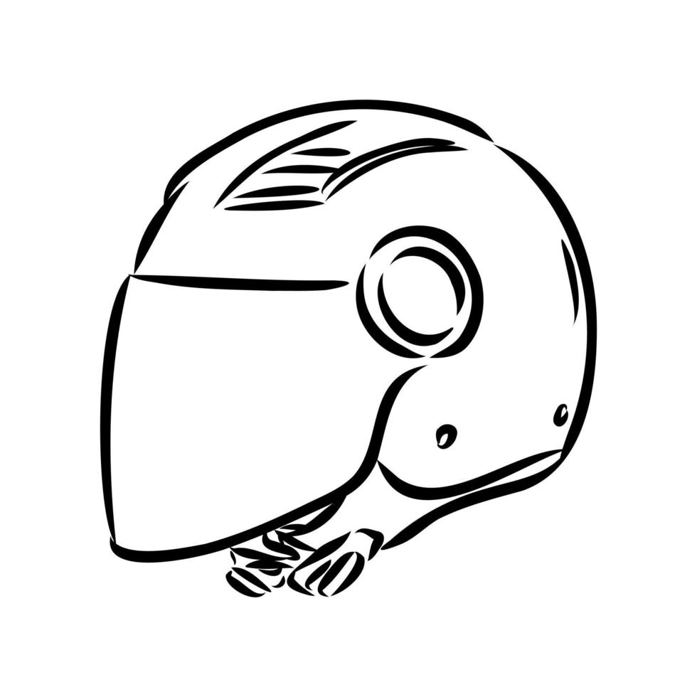 bosquejo del vector del casco de la motocicleta