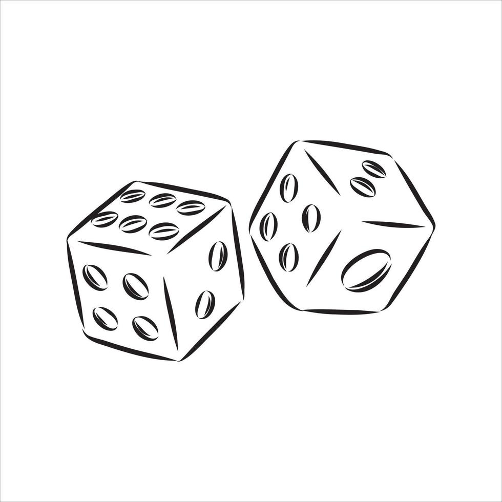 playing dice vector sketch