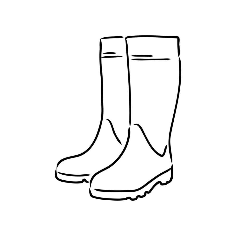 rubber boots vector sketch