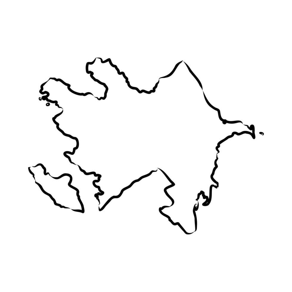 azerbaijan map vector sketch