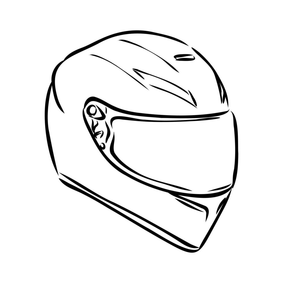 bosquejo del vector del casco de la motocicleta