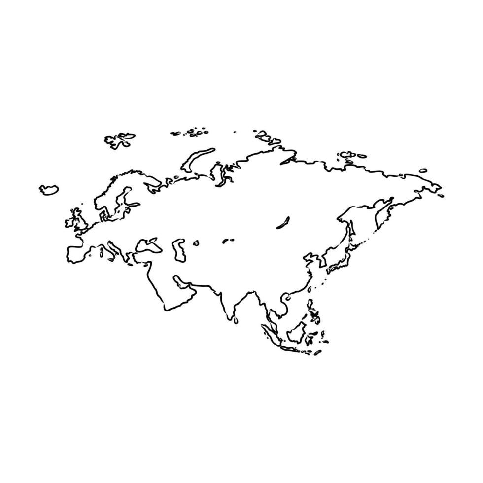 bosquejo del vector del mapa de eurasia
