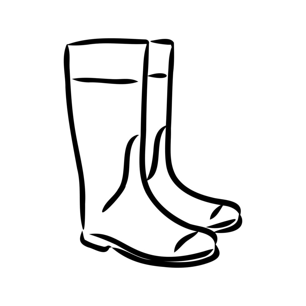 rubber boots vector sketch