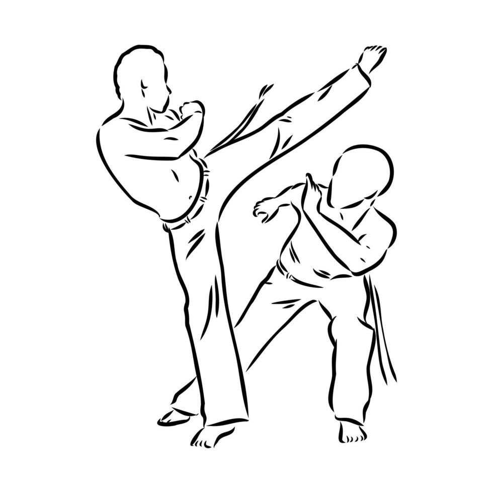 dibujo vectorial de capoeira vector