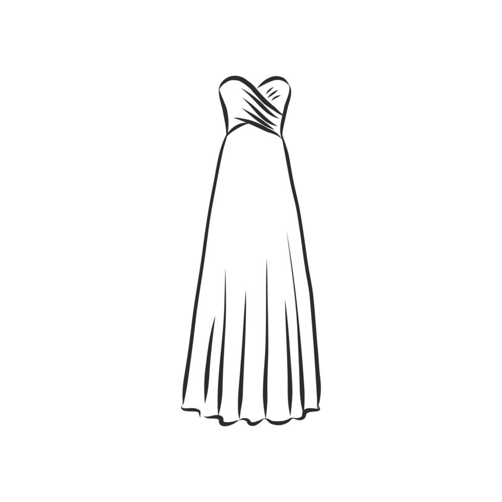 dress vector sketch 7307891 Vector Art at Vecteezy