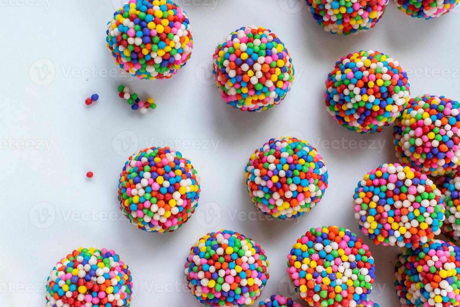 fun multi-colored candy beads flat lay photo