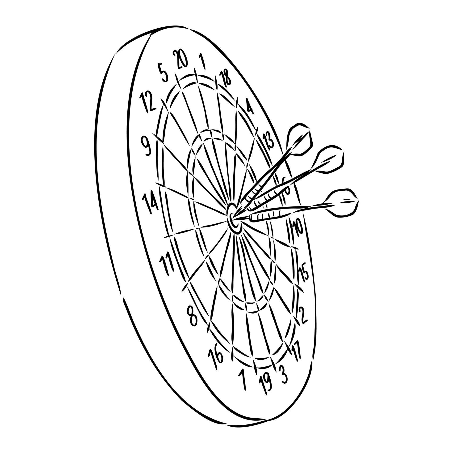 darts vector sketch 7308080 Vector Art at Vecteezy