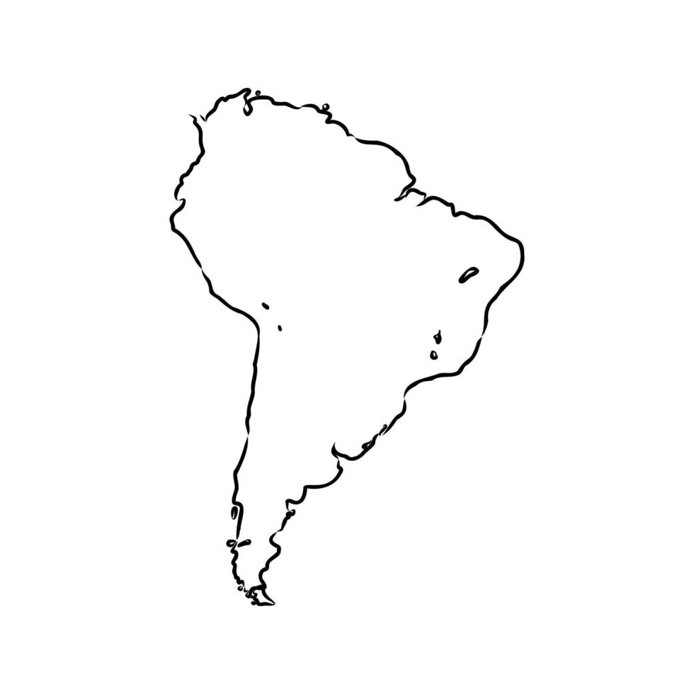 south america map vector sketch