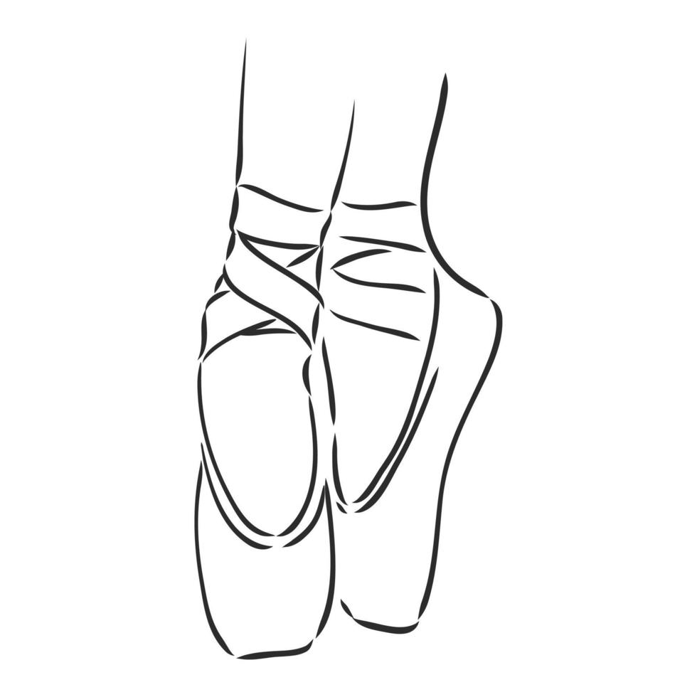 pointe shoes vector sketch