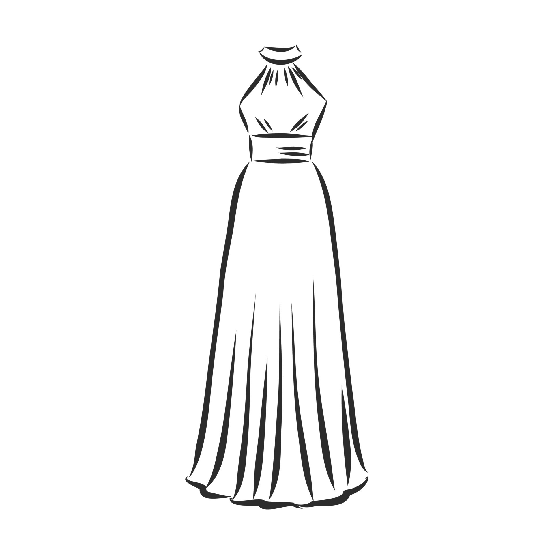 dress vector sketch 7308110 Vector Art at Vecteezy