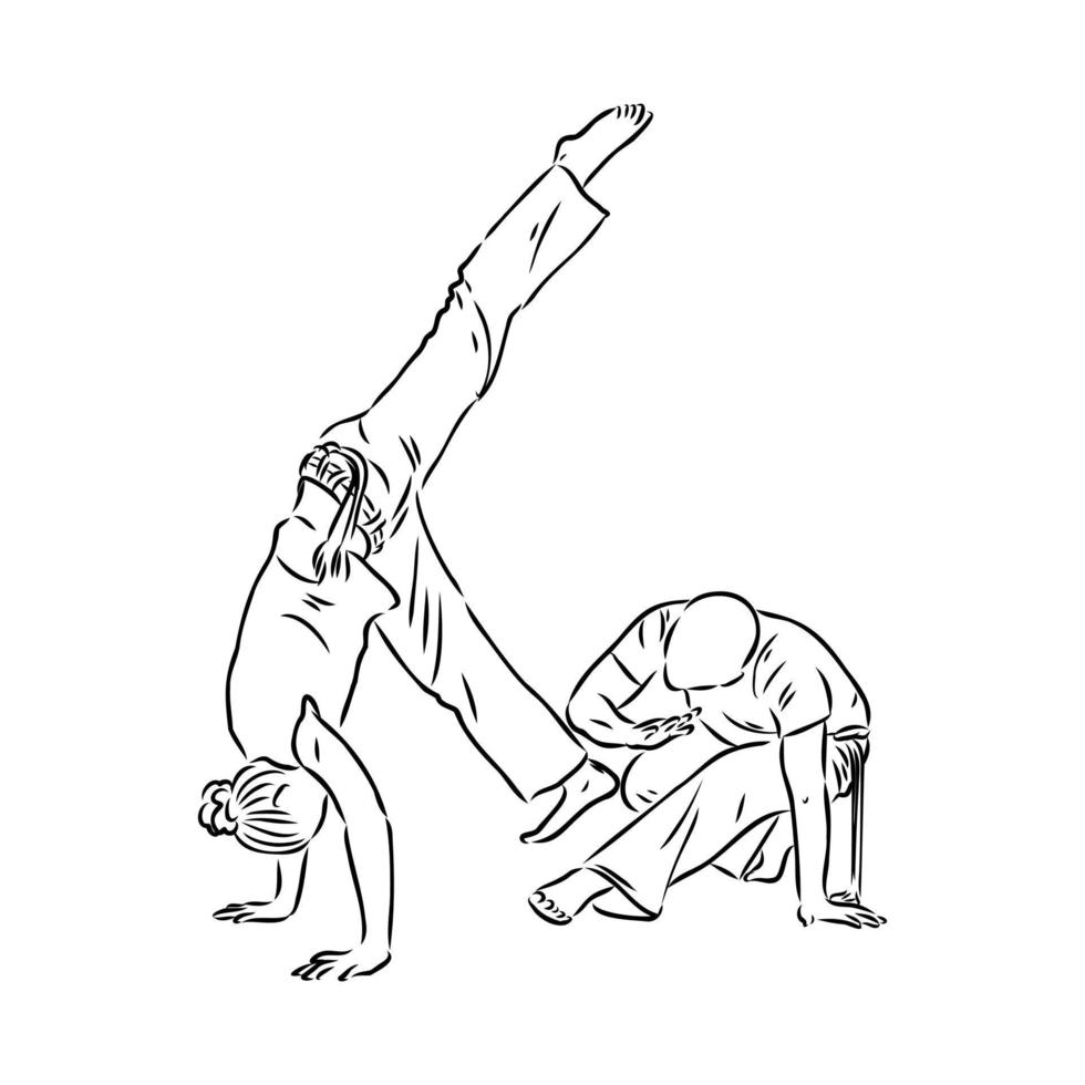 dibujo vectorial de capoeira vector