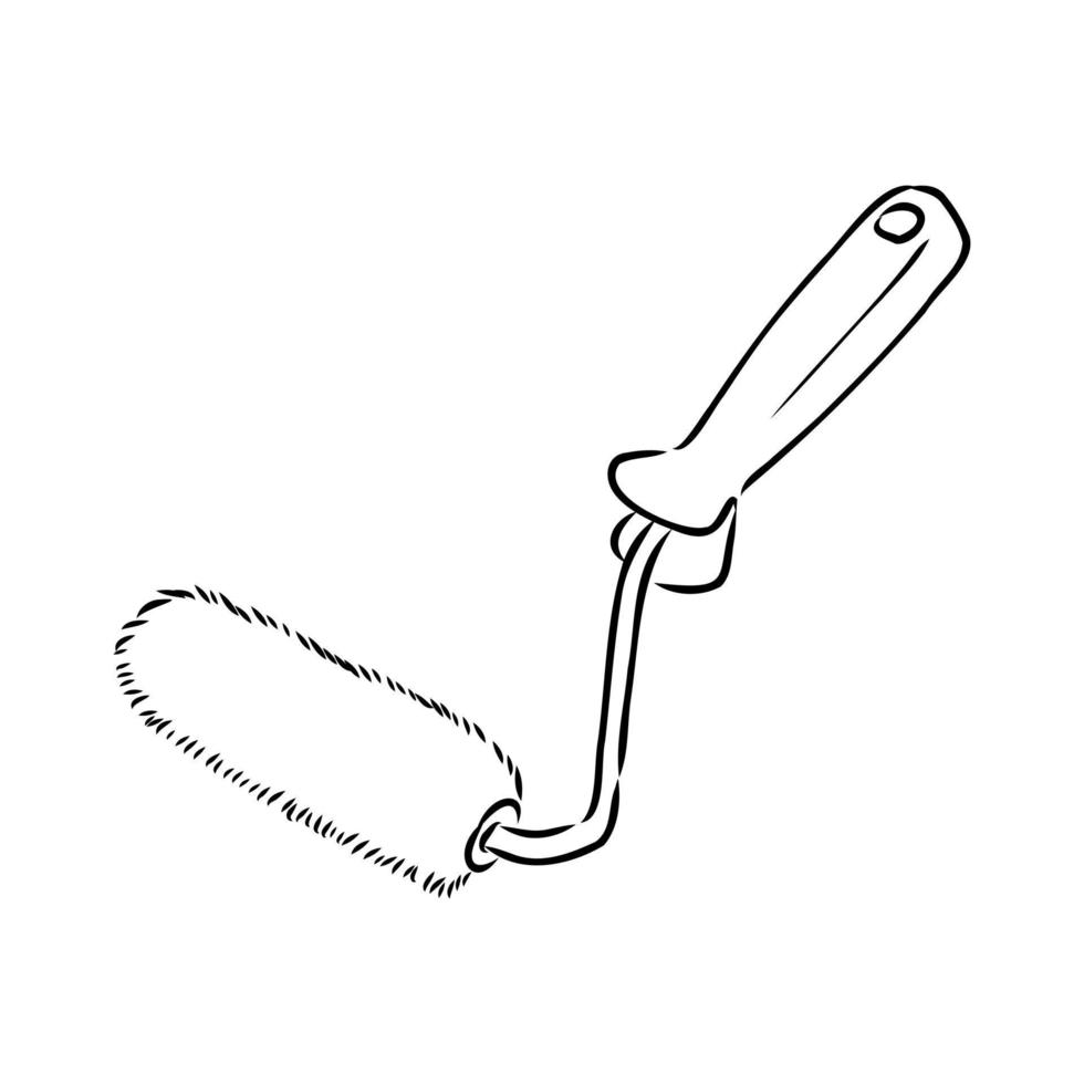 Paint roller on white background colorful sketch illustration of repair  tool Vector Stock Vector  Adobe Stock